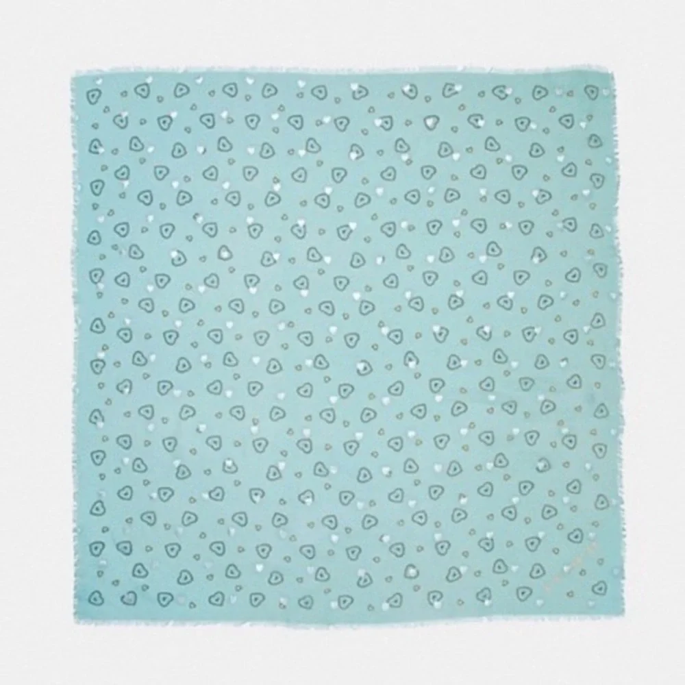 Coach Scarf Western Heart Oversized Sqaure - Picture 2 of 2